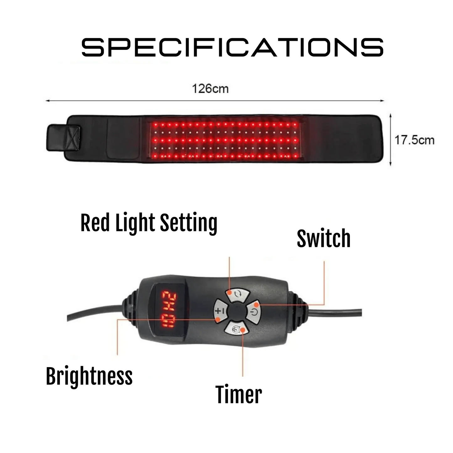 Red Light Therapy Belt — 660nm + 850nm