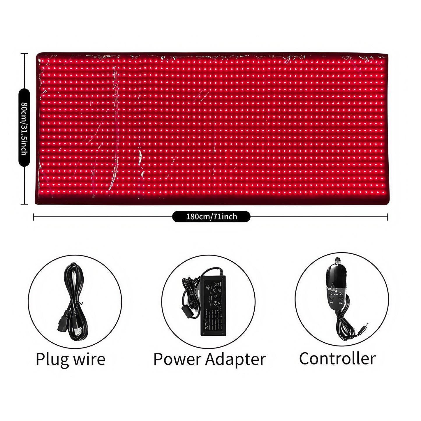 Red Light Therapy Mat — Full Body, 1,280 LEDs (660nm + 850nm)